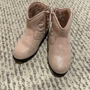 Cat & Jack Pink Glitter Ankle Cowboy Boots 9T